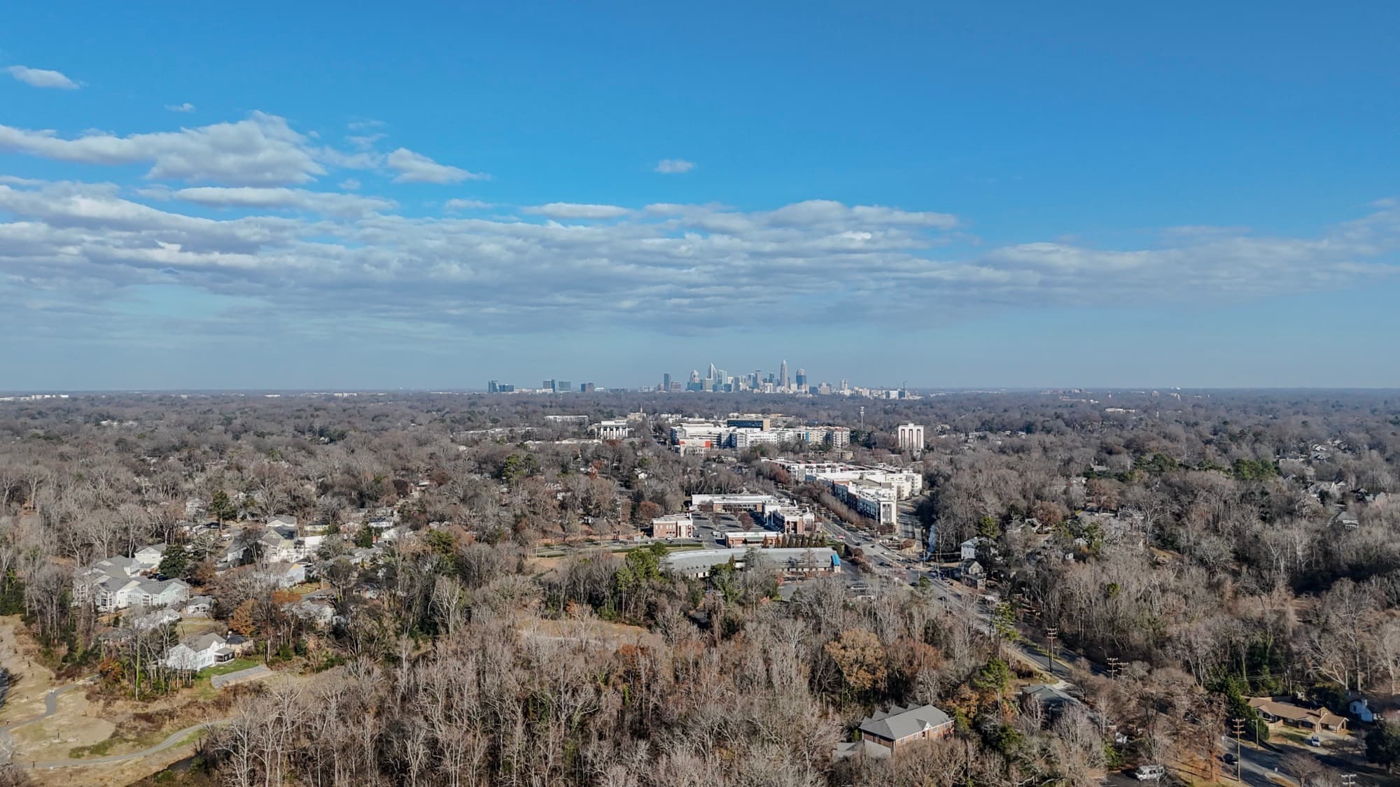 Aerial drone photography over the Greater Charlotte area by SQO SkyWorks