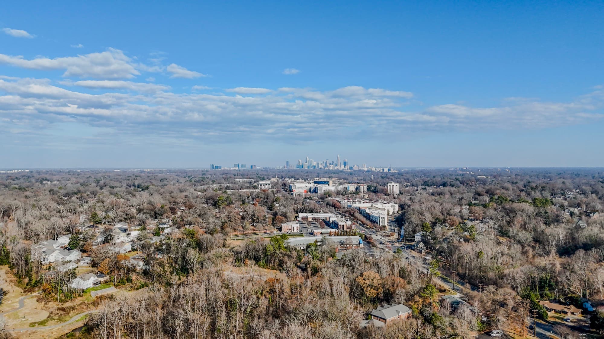 Aerial drone photography over the Greater Charlotte area by SQO SkyWorks