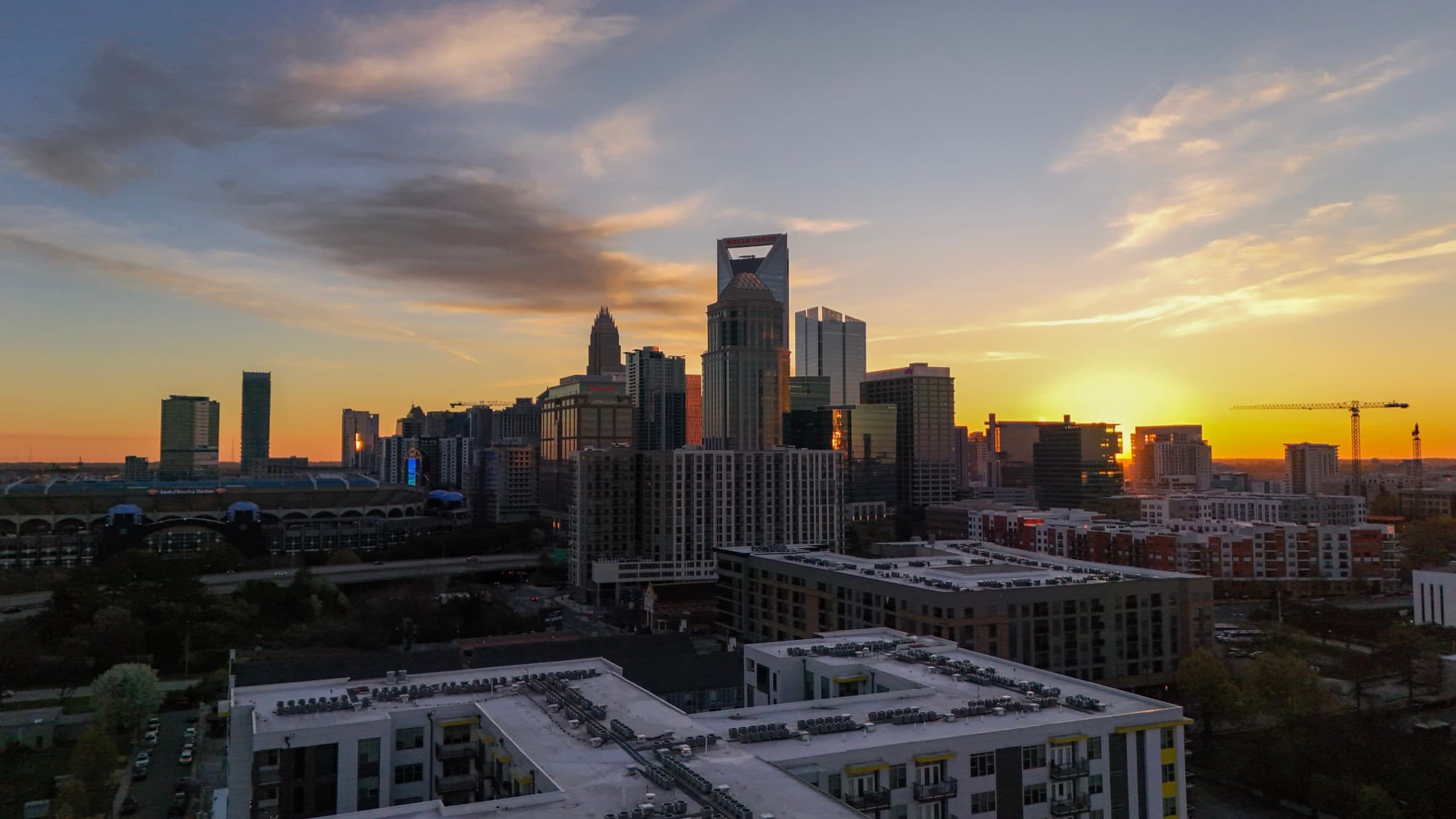 Aerial drone photography over the Greater Charlotte area by SQO SkyWorks